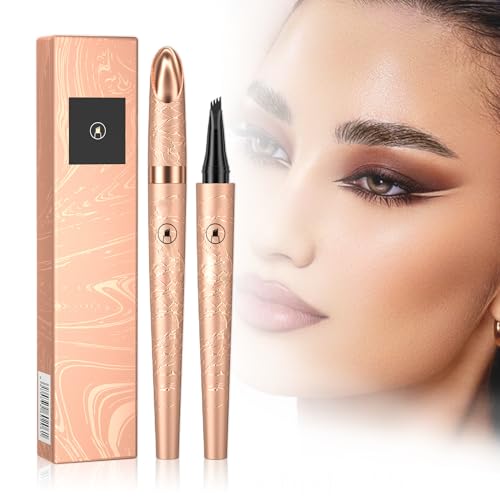 Wasserdichter 3D Augenbrauenstift mit 4 Gabelspitzen, Microblading Augenbrauenstift, 4 Punkt Brauenstift Langanhaltend Natürliche Augenbrauen Make-up (C-2#) von Kidmis