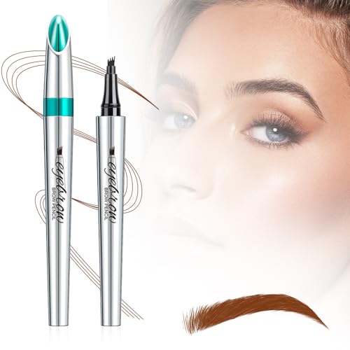 Kidmis Wasserdichter 3D Augenbrauenstift mit 4 Gabelspitzen, Microblading Augenbrauenstift, Augenbrauenstift Härchenzeichnung, 4 Punkt Brauenstift Langanhaltend Natürliche Augenbrauen Make-up (C) von Kidmis
