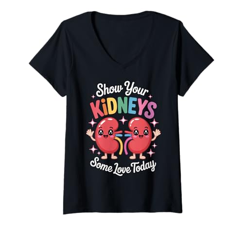 Damen Nieren Sie Ihren Nieren Heute etwas Liebe T-Shirt mit V-Ausschnitt Damen Nieren Sie Ihren Nieren Heute etwas Liebe T-Shirt mit V-Ausschnitt von Kidney Donor Kidney Transplant Organ Donor
