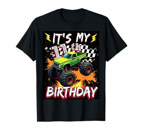 11 Year Old Boys Monster Truck It's My 11th Birthday Party T-Shirt von Kids 11th Birthday Monster Truck Outfit