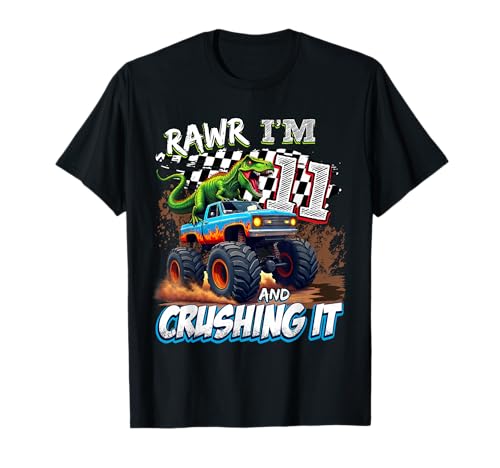 11 Year Old Boys 11th Birthday Monster Truck Dinosaur T-Rex T-Shirt 11 Year Old Boys 11th Birthday Monster Truck Dinosaur T-Rex T-Shirt von Kids 11th Birthday Monster Truck T-Rex Outfit