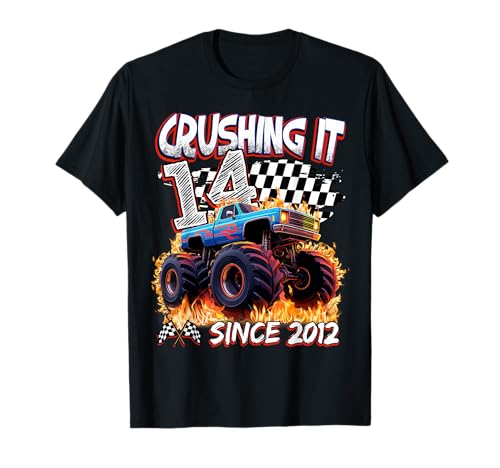 Monster Truck 14 Year Old Boys 14th Birthday Since 2012 Kids T-Shirt von Kids 14th Birthday Monster Truck Outfit