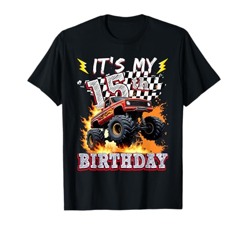 15 Year Old Boys Monster Truck It's My 15th Birthday Party T-Shirt 15 Year Old Boys Monster Truck It's My 15th Birthday Party T-Shirt von Kids 15th Birthday Monster Truck Outfit