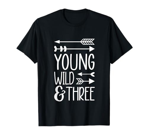 Kinder 3. Geburtstag Junge – Lustig Young Wild & Three T-Shirt von Kids 3rd Birthday Boy - Young Wild & Three