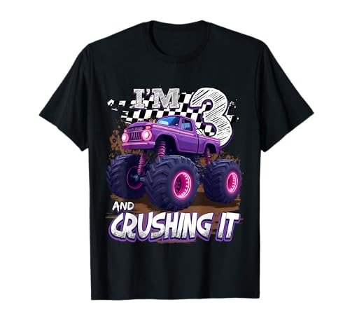 3 Year Old Boys Monster Truck It's My 3rd Birthday Party T-Shirt von Kids 3rd Birthday Monster Truck Outfit
