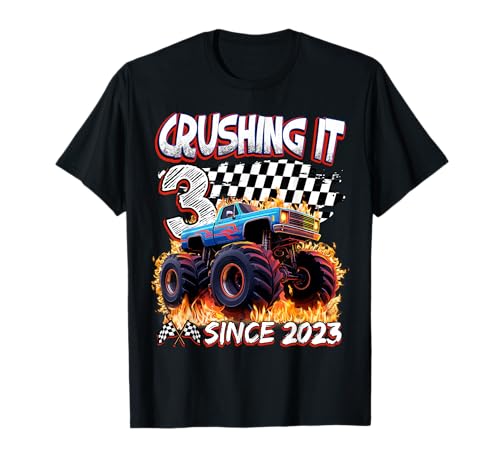 Birthday Monster Truck 3 Year Old Boys 3rd Party Since 2023 T-Shirt Birthday Monster Truck 3 Year Old Boys 3rd Party Since 2023 T-Shirt von Kids 3rd Birthday Monster Truck Outfit