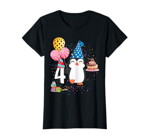 Pinguin Geburtstag 4 Jahre alt Pinguin 4. Geburtstag Kinder Mädchen T-Shirt Pinguin Geburtstag 4 Jahre alt Pinguin 4. Geburtstag Kinder Mädchen T-Shirt von Kids 4 Year Old penguin Birthday Girl 8th B-Day