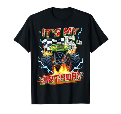 5 Year Old Boys Monster Truck It's My 5th Birthday Party T-Shirt 5 Year Old Boys Monster Truck It's My 5th Birthday Party T-Shirt von Kids 5th Birthday Monster Truck Outfit