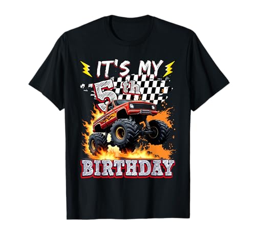 5 Year Old Boys Monster Truck It's My 5th Birthday Party T-Shirt 5 Year Old Boys Monster Truck It's My 5th Birthday Party T-Shirt von Kids 5th Birthday Monster Truck Outfit
