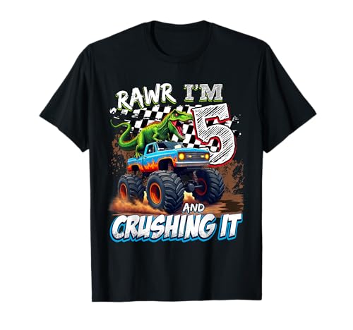 5 Year Old Boys 5th Birthday Monster Truck Dinosaur T-Rex T-Shirt 5 Year Old Boys 5th Birthday Monster Truck Dinosaur T-Rex T-Shirt von Kids 5th Birthday Monster Truck T-Rex Outfit