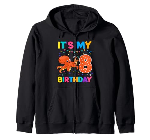 Oktopus-Party zum 8. Geburtstag für Kinder, 8 Jahre, Junge, B-Tag Kapuzenjacke Oktopus-Party zum 8. Geburtstag für Kinder, 8 Jahre, Junge, B-Tag Kapuzenjacke von Kids 8 years old Kid Boy 8th Birthday Octopus