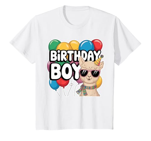Kinder Alpaka Birthday Boy T-Shirt von Kids Alpaca Shirts