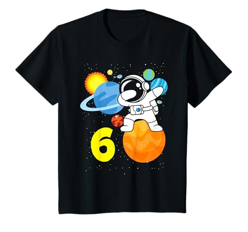 6. Geburtstag Jungen 6 Jahre alt Astronaut Geburtstag T-Shirt von Kids Birthday Astronaut Space Rocket Gifts