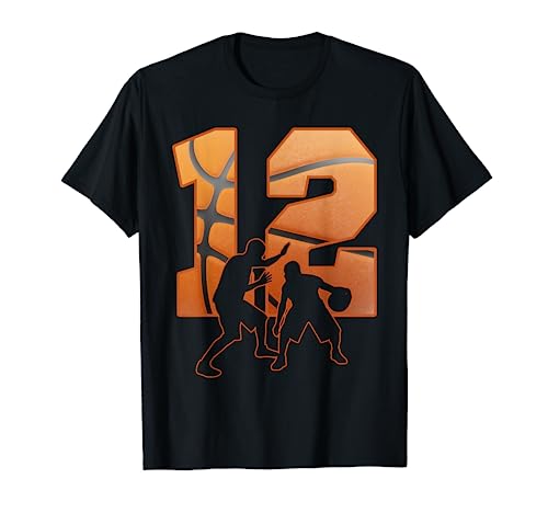 Kind 12 Jahre alt 12. Basketball Geburtstag Party Thema Junge Mädchen T-Shirt von Kids Birthday Basketball Birthday Slam Dunk Themed