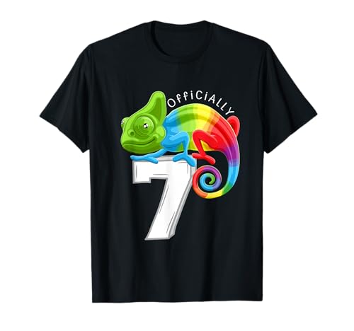 Kinder Chamäleon Grafik 7. Geburtstag Party Kleidung Reptil T-Shirt Kinder Chamäleon Grafik 7. Geburtstag Party Kleidung Reptil T-Shirt von Kids Birthday Clothing