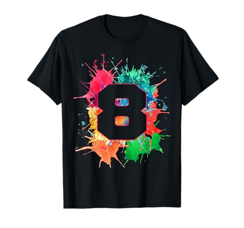 8. Geburtstag Farbspritzer T-Shirt Kinder Mädchen Jungen 8 Jahre T-Shirt 8. Geburtstag Farbspritzer T-Shirt Kinder Mädchen Jungen 8 Jahre T-Shirt von Kids Birthday Tshirts Family Match Birthday Wear