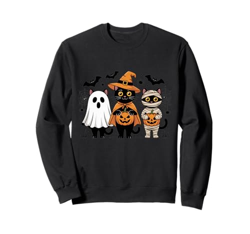 Lustige Schwarze Katzen Geist Mama Halloween Kostüm Jungen Mädchen Sweatshirt Lustige Schwarze Katzen Geist Mama Halloween Kostüm Jungen Mädchen Sweatshirt von Kids Black Cats Halloween Toddler Tee