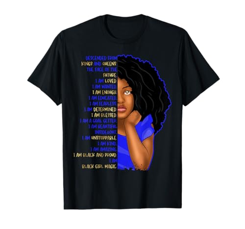 Black Pride Ich Bin EIN schwarzes Mädchen Magische Affirmationen für Mädchen T-Shirt Black Pride Ich Bin EIN schwarzes Mädchen Magische Affirmationen für Mädchen T-Shirt von Kids Black Girl Magic Tees NYC