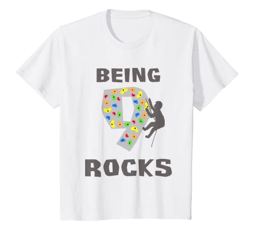 Kinder Being 9 Years Old Rocks Lustiger Kletterer zum 9. Geburtstag T-Shirt Kinder Being 9 Years Old Rocks Lustiger Kletterer zum 9. Geburtstag T-Shirt von Kids Boulderer Climbing Birthday Tees