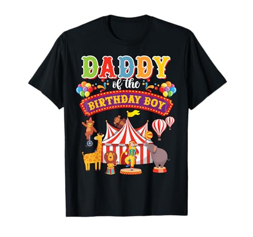 Daddy of The Birthday Boy Karneval Zirkus 1. Geburtstag Party T-Shirt Daddy of The Birthday Boy Karneval Zirkus 1. Geburtstag Party T-Shirt von Kids Carnival Theme Birthday Matching Family Gifts