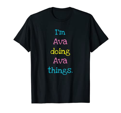 Ava Niedlicher personalisierter Text Kinder-Geschenk Oberteil für Mädchen T-Shirt Ava Niedlicher personalisierter Text Kinder-Geschenk Oberteil für Mädchen T-Shirt von Kids Clothes Co