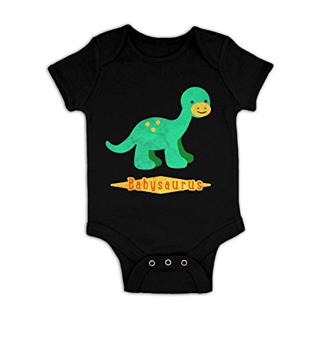 Babysaurus Strampler Gr. 6-12 Monate, Schwarz von Kids Clothing By Big Mouth