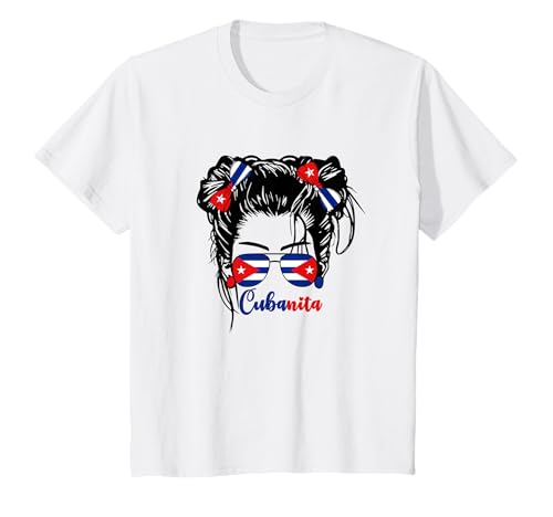 Cubanita Kubanisches Mädchen Baby Kleine Mädchen Kuba-Flagge Jugend Cubana T-Shirt von Kids Cuban Cuba Flag Heritage Apparel Co.