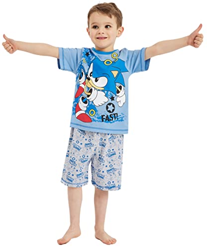 Jungen Sonic The Hedgehog Kurzer Schlafanzug Gamer Gaming Pyjama Nachtwäsche, Sonic - Shorty, 116 von Kids Essentials