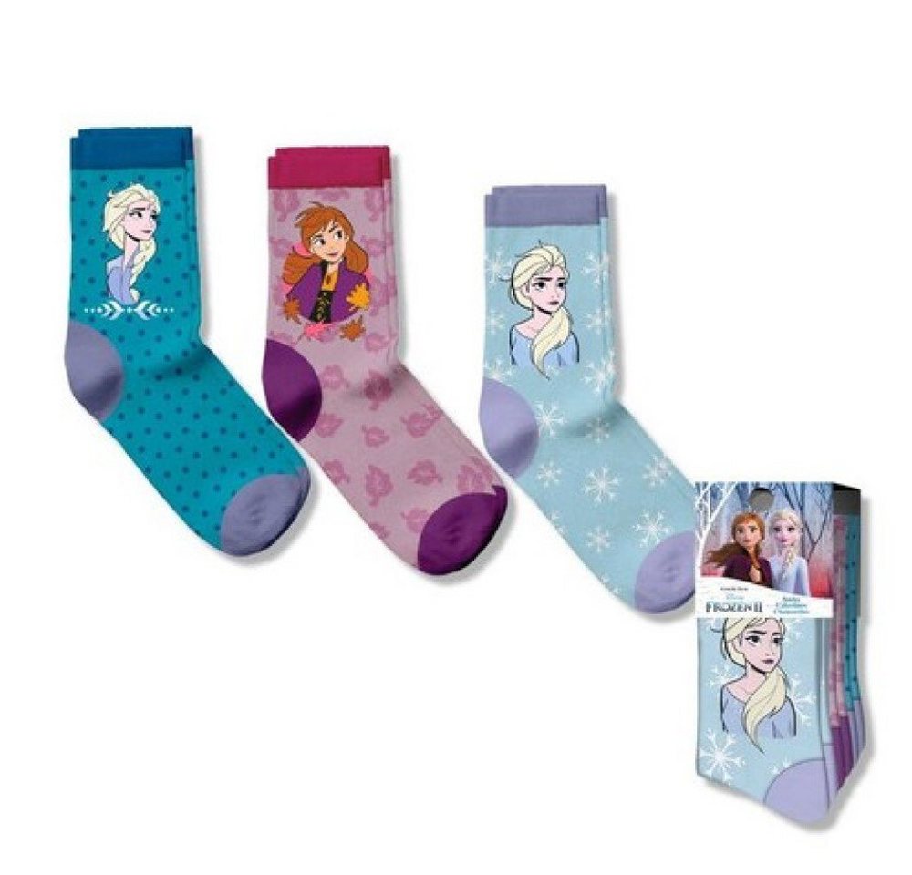 Kids Euroswan Socken Socken mit attraktivem Muster 3 Paar Frozen Elsa Anna von Kids Euroswan