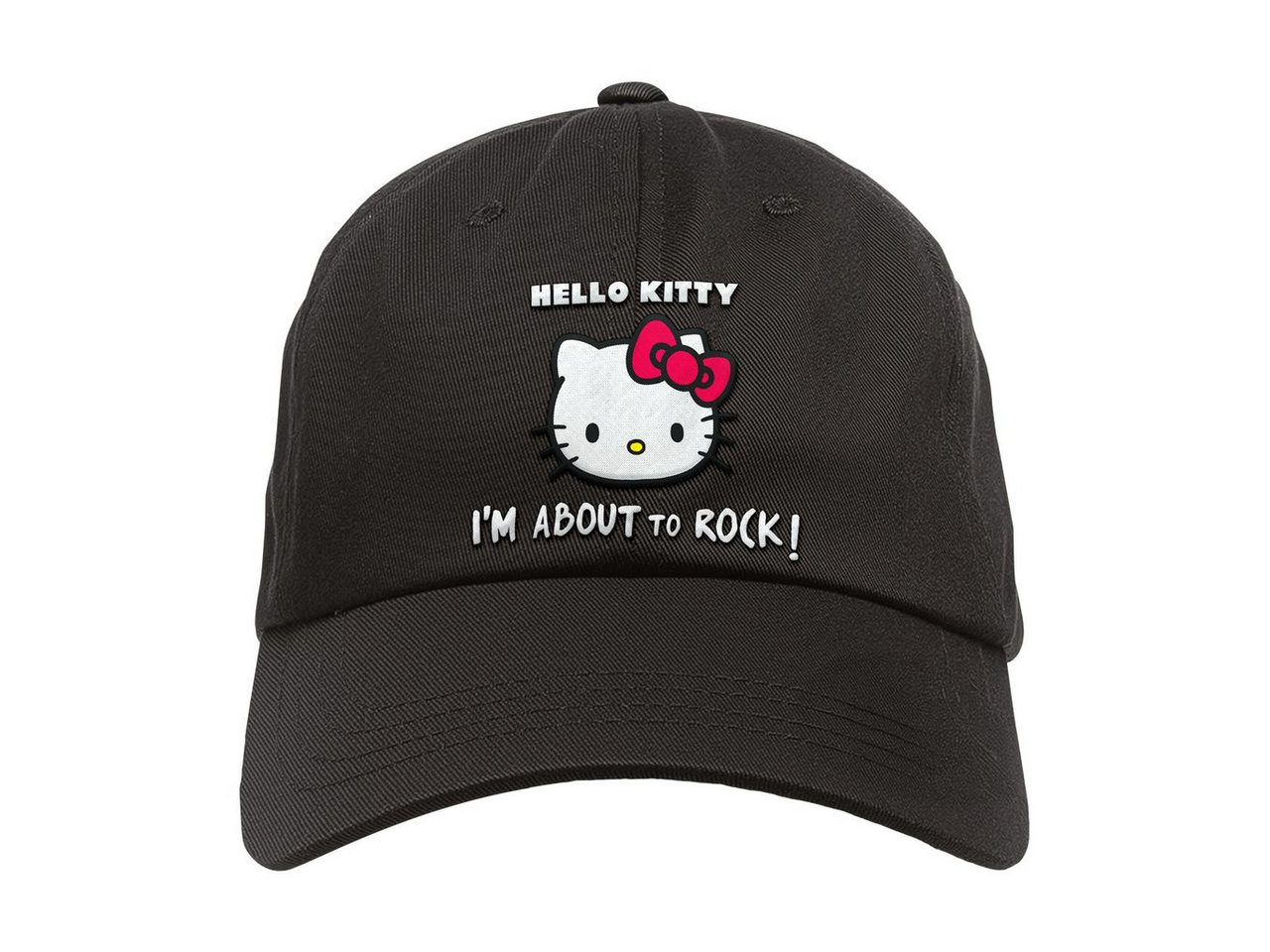 Kids-Fanshop Baseball Cap mit Hello Kitty (About to Rock) Stick für Kinder (1-15 J) Druckknopf zum einfachen lösen und einstellen von Kids-Fanshop
