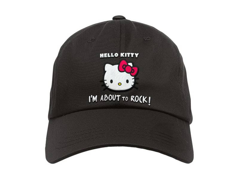 Kids-Fanshop Baseball Cap mit Hello Kitty (About to Rock) Stick für Kinder (1-15 J) Druckknopf zum einfachen lösen und einstellen von Kids-Fanshop