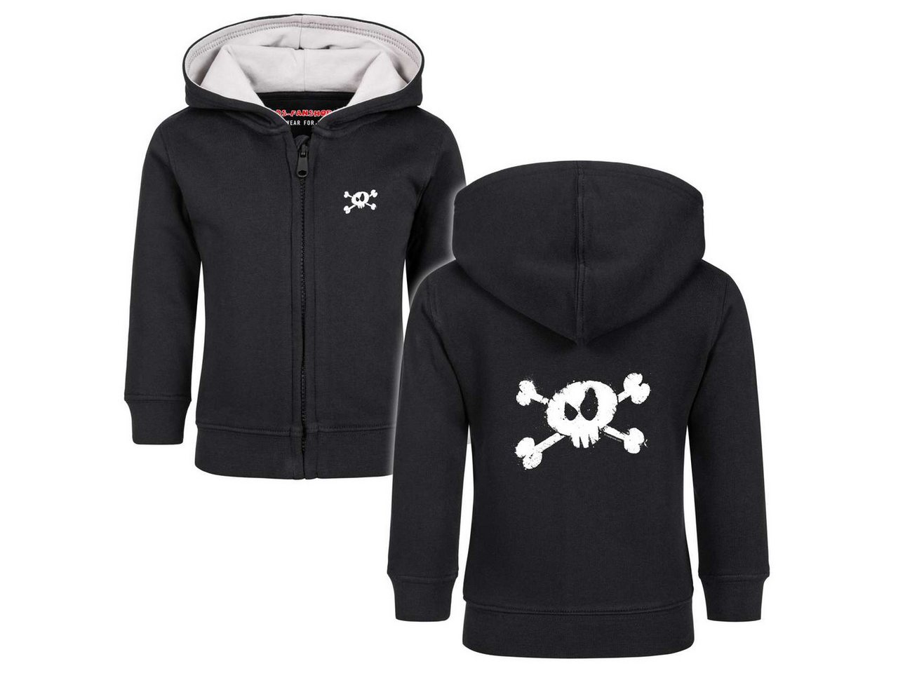 Kids-Fanshop Kapuzensweatjacke mit Splashed Skull Aufdruck für Babys (0–24 M) von Kids-Fanshop