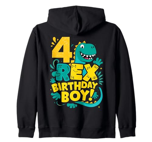 Kids Four Rex Birthday Boy 4th Birthday Dinosaurier Four Year Kapuzenjacke Kids Four Rex Birthday Boy 4th Birthday Dinosaurier Four Year Kapuzenjacke von Kids Four Rex 4th Birthday Dinosaur Boys Funny