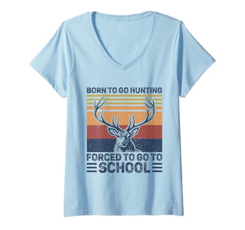 Damen Funny Born to Go Jagd Hirsch Jagd Jäger Jungen Kinder T-Shirt mit V-Ausschnitt Damen Funny Born to Go Jagd Hirsch Jagd Jäger Jungen Kinder T-Shirt mit V-Ausschnitt von Kids Funny Deer Fuishing Shirt