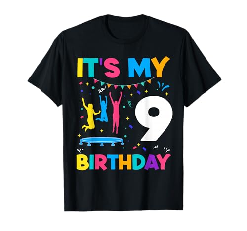 Trampolin für Kinder, 9 Jahre, für Mädchen, zum 9. Geburtstag T-Shirt Trampolin für Kinder, 9 Jahre, für Mädchen, zum 9. Geburtstag T-Shirt von Kids Girl Boys 9th Birthday Trampoline