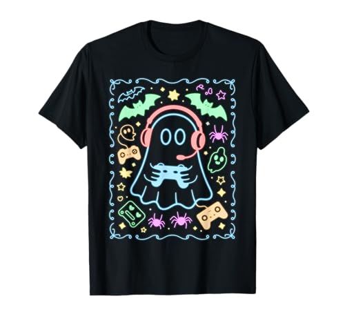 Cute Halloween Kids Boy Blue Ghost Gamer Bruh Videospiele T-Shirt von Kids Halloween Shirt Company LLC