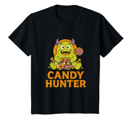 Kinder Candy Hunter Kinder Süßes Monster Trick or Treat Halloween T-Shirt von Kids Halloween Trick Or Treat Candy Hunter