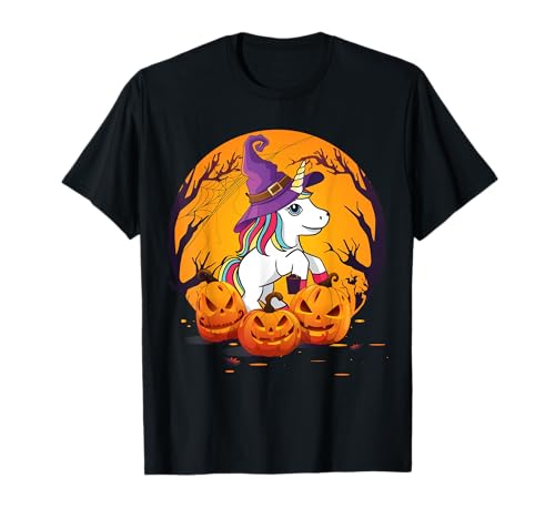 Fun Halloween Shirt Mädchen Kinder Hexe Einhorn Halloween T-Shirt von Kids Halloween shirts girls toddlers unicorn witch
