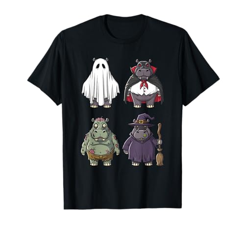 Lustiges Nilpferd Geist Hexe Zombie Halloween Kostüm Jungen Mädchen T-Shirt Lustiges Nilpferd Geist Hexe Zombie Halloween Kostüm Jungen Mädchen T-Shirt von Kids Hippo Halloween Clothing Co
