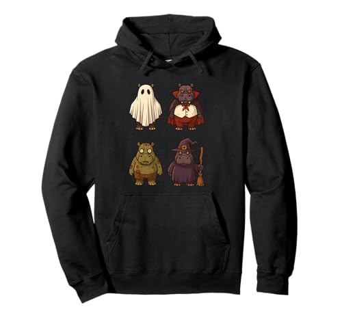 Nilpferd Halloween Lustiges Kostüm für Jungen & Mädchen Pullover Hoodie von Kids Hippo Halloween Clothing Tee