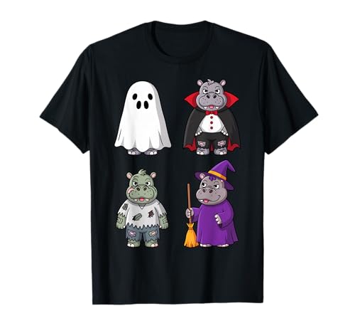 Funny Hippo Ghost Witch Zombie Halloween Costume Boys Girls T-Shirt Funny Hippo Ghost Witch Zombie Halloween Costume Boys Girls T-Shirt von Kids Hippo Halloween Funny Hippo Tee