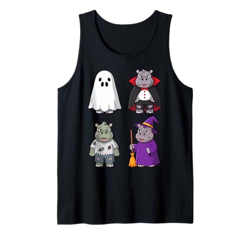 Funny Hippo Ghost Witch Zombie Halloween Costume Boys Girls Tank Top Funny Hippo Ghost Witch Zombie Halloween Costume Boys Girls Tank Top von Kids Hippo Halloween Funny Hippo Tee