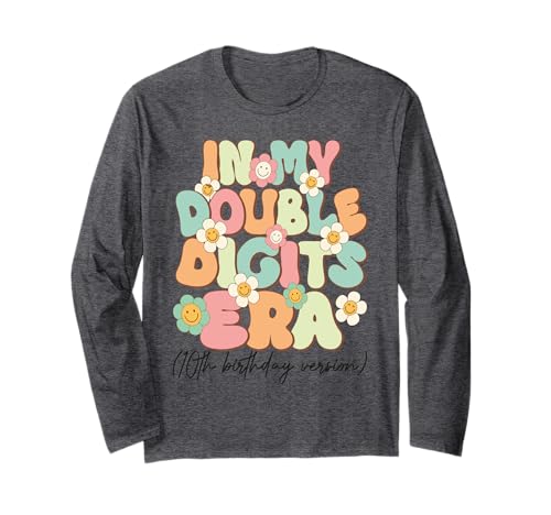 Kids In My Double Digits Era, 10. Geburtstag Version Groovy Langarmshirt Kids In My Double Digits Era, 10. Geburtstag Version Groovy Langarmshirt von Kids In My Double Digits Era,10th Birthday