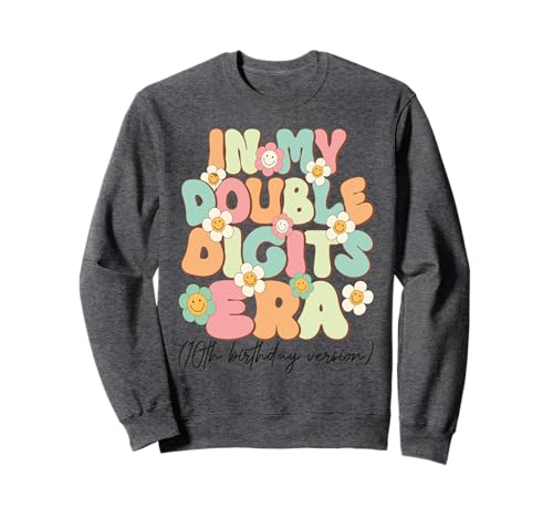 Kids In My Double Digits Era, 10. Geburtstag Version Groovy Sweatshirt Kids In My Double Digits Era, 10. Geburtstag Version Groovy Sweatshirt von Kids In My Double Digits Era,10th Birthday