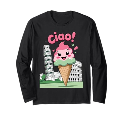 Ciao! Niedliches italienisches Gelati-Kolosseum Rom Kinder Jungen oder Mädchen Langarmshirt Ciao! Niedliches italienisches Gelati-Kolosseum Rom Kinder Jungen oder Mädchen Langarmshirt von Kids Italy Souvenir Leaning Tower Pisa Ice Cream