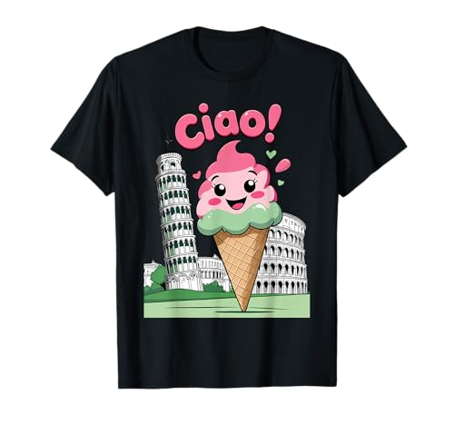 Ciao! Niedliches italienisches Gelati-Kolosseum Rom Kinder Jungen oder Mädchen T-Shirt Ciao! Niedliches italienisches Gelati-Kolosseum Rom Kinder Jungen oder Mädchen T-Shirt von Kids Italy Souvenir Leaning Tower Pisa Ice Cream