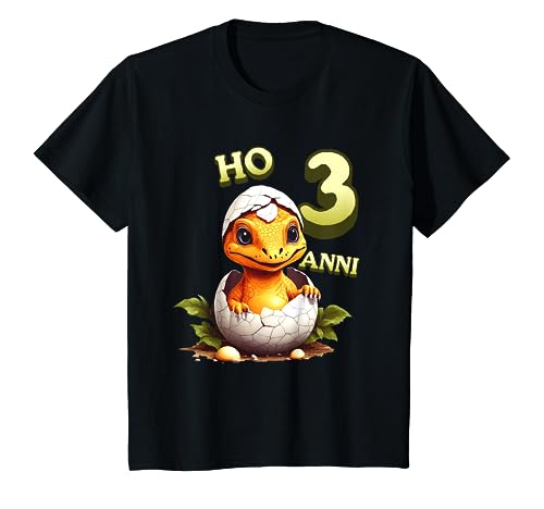 Kinder 3 Jahre Geburtstag Niedlicher Dino Italienisch T-Shirt Kinder 3 Jahre Geburtstag Niedlicher Dino Italienisch T-Shirt von Kids Kleidung Mit Dinosaurier