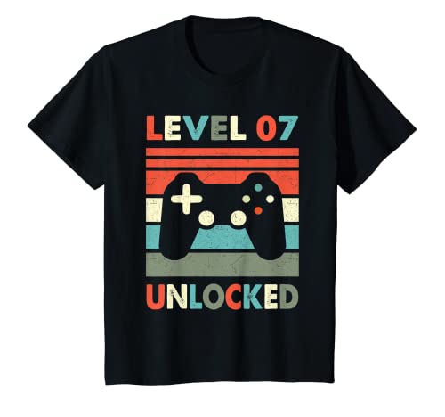 Kinder Level 7 Unlocked – Gamer lustiger 7. Geburtstag für Jungen und Mädchen T-Shirt Kinder Level 7 Unlocked – Gamer lustiger 7. Geburtstag für Jungen und Mädchen T-Shirt von Kids Level 7 Unlocked