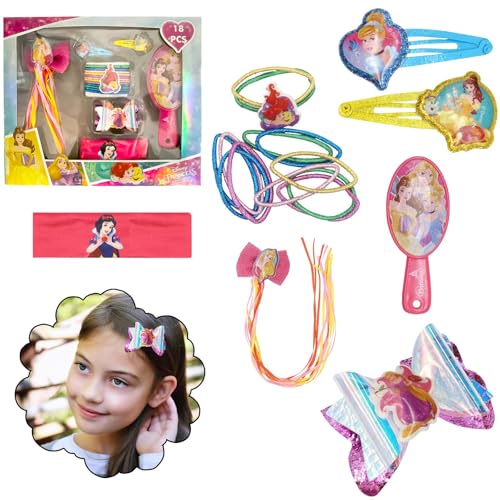 HOVUK® Disney Prinzessinnen-Schmuck-Set und Haar-Accessoires, 18-teilig, für Kinder ab 3 Jahren von Kids Licencing