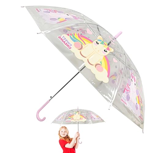 Kids Licensing SRV Hub – Regenschirm transparent bedruckt POE Brolly Kinder Figuren für Kinder ab 3 Jahren, durchsichtig, S von Kids Licensing